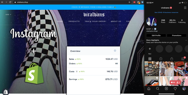 Instagram 84k Acc + Shopify Dropshipping Store
