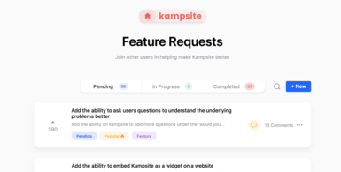 Kampsite | product and user feedback tool