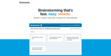Remote brainstorming on a virtual whiteboard