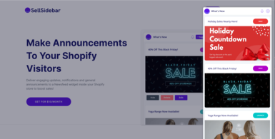 Promotion and Announcement Newsfeed for Ecommerce SaaS